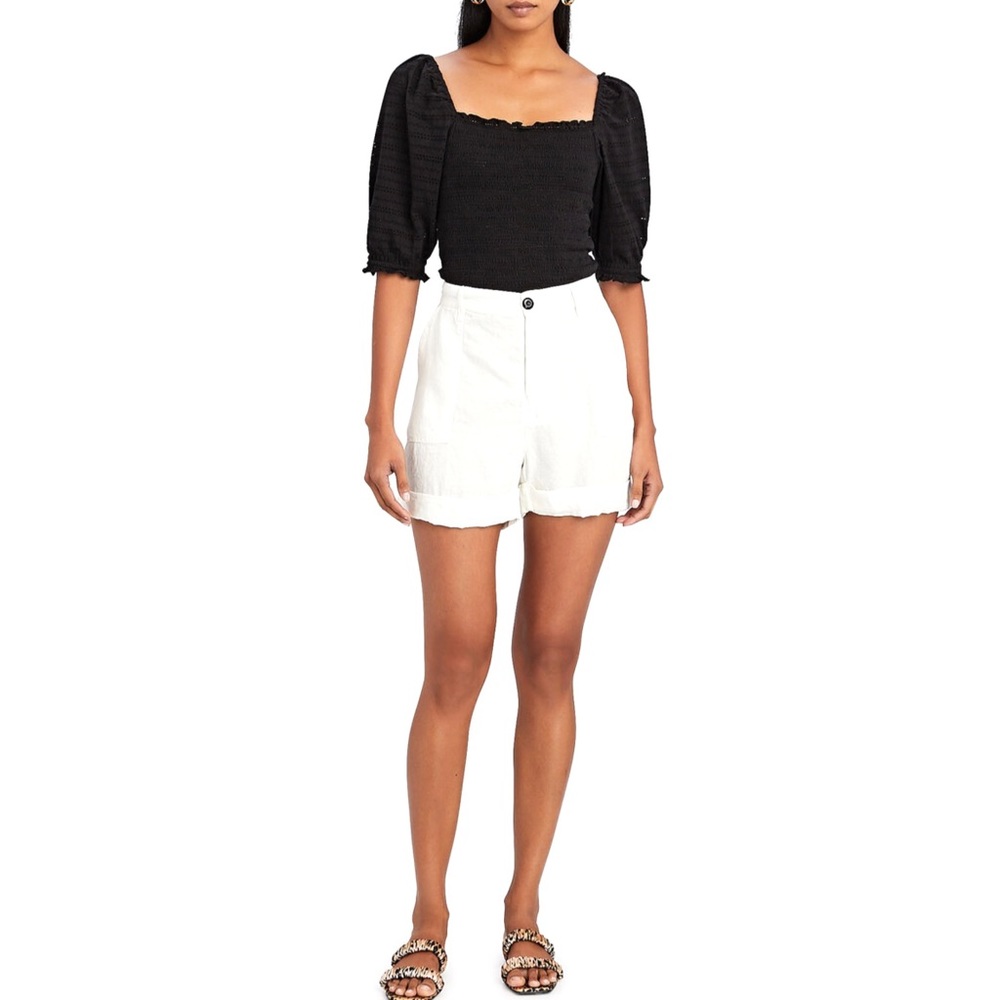 NEW SAMSØE SAMSØE BLACK SMOCKED TOP - Picture 9 of 9